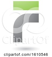 Clipart Of A Green And Gray Letter F Royalty Free Vector Illustration