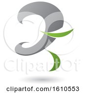 Clipart Of A Gray And Green Curvy Letter Z Royalty Free Vector Illustration
