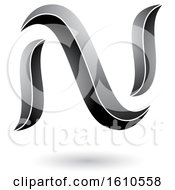 Clipart Of A Gray Letter N Royalty Free Vector Illustration