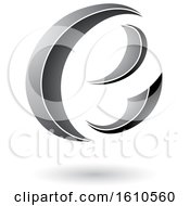 Clipart Of A Gray Letter E Royalty Free Vector Illustration