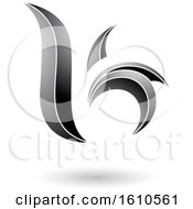 Clipart Of A Gray Letter B Or K Royalty Free Vector Illustration