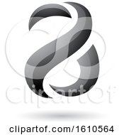 Clipart Of A Gray Snake Shaped Letter A Design Royalty Free Vector Illustration