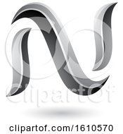 Clipart Of A Gray Letter N Royalty Free Vector Illustration