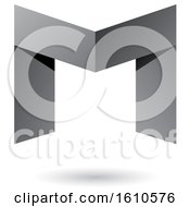 Clipart Of A Folded Paper Gray Letter M Royalty Free Vector Illustration