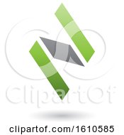 Clipart Of A Green And Gray Letter N Royalty Free Vector Illustration