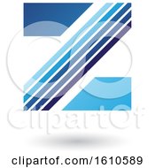 Poster, Art Print Of Striped Blue Letter Z