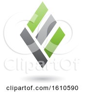 Clipart Of A Green And Gray Letter E Royalty Free Vector Illustration