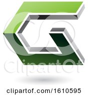 Clipart Of A Green And Gray Angled Letter G Royalty Free Vector Illustration