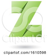 Clipart Of A Green Folded Paper Styled Letter Z Royalty Free Vector Illustration