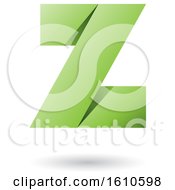 Poster, Art Print Of Green Folded Paper Styled Letter Z