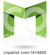 Clipart Of A Folded Paper Green Letter M Royalty Free Vector Illustration