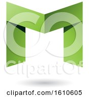 Poster, Art Print Of Folded Paper Green Letter M