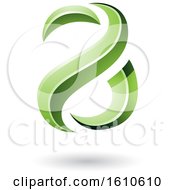 Clipart Of A Green Lined Snake Shaped Letter A Design Royalty Free Vector Illustration