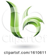 Clipart Of A Green Letter B Or K Royalty Free Vector Illustration