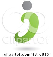 Clipart Of A Green And Gray Letter I Royalty Free Vector Illustration