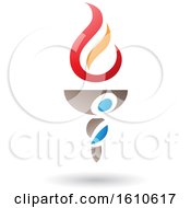 Clipart Of A Flaming Torch With Letter E Shaped Fire Royalty Free Vector Illustration