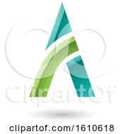 Clipart Of A Green And Turquoise Letter A Design Royalty Free Vector Illustration