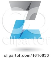 Clipart Of A Gray And Blue Folded Paper Styled Letter Z Royalty Free Vector Illustration