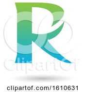 Poster, Art Print Of Gradient Green And Blue Letter R