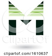 Clipart Of A Striped Green Letter M Royalty Free Vector Illustration
