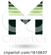 Poster, Art Print Of Striped Green Letter M