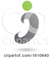 Clipart Of A Gray And Green Letter I Royalty Free Vector Illustration by cidepix