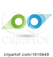 Clipart Of A Blue And Green Abstract Double Letter O Or Binoculars Design Royalty Free Vector Illustration
