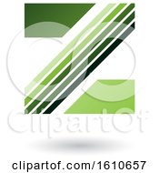 Clipart Of A Striped Green Letter Z Royalty Free Vector Illustration