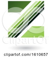 Poster, Art Print Of Striped Green Letter Z