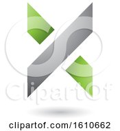 Clipart Of A Green And Gray Letter X Royalty Free Vector Illustration
