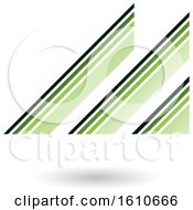 Clipart Of A Retro Abstract Diagonal Stripes Green Letter M Royalty Free Vector Illustration