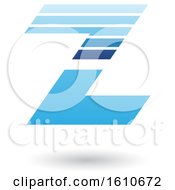 Clipart Of A Striped Blue Letter Z Royalty Free Vector Illustration