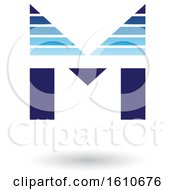 Poster, Art Print Of Striped Blue Letter M