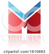 Clipart Of A Thick Striped Red And Blue Letter M Royalty Free Vector Illustration