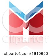 Poster, Art Print Of Thick Striped Red And Blue Letter M