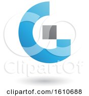 Clipart Of A Blue And Gray Letter G Royalty Free Vector Illustration