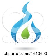 Clipart Of A Fire Shaped Blue And Green Letter A Royalty Free Vector Illustration