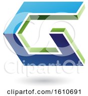Clipart Of A Blue And Green Angled Letter G Royalty Free Vector Illustration