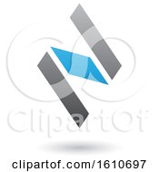 Clipart Of A Blue And Gray Letter N Royalty Free Vector Illustration