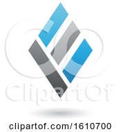 Clipart Of A Blue And Gray Letter E Royalty Free Vector Illustration