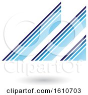 Clipart Of A Retro Abstract Diagonal Stripes Blue Letter M Royalty Free Vector Illustration