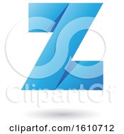 Poster, Art Print Of Blue Folded Paper Styled Letter Z