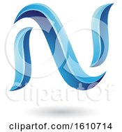 Clipart Of A Blue Letter N Royalty Free Vector Illustration