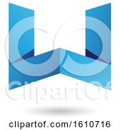 Poster, Art Print Of Blue Folded Paper Letter W