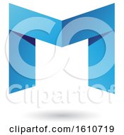 Poster, Art Print Of Folded Paper Blue Letter M