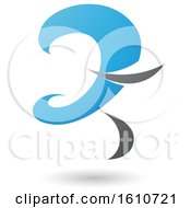 Clipart Of A Blue And Gray Curvy Letter Z Royalty Free Vector Illustration