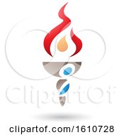 Clipart Of A Flaming Torch With Letter A Shaped Fire Royalty Free Vector Illustration