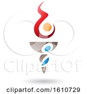 Clipart Of A Flaming Torch With Letter B Shaped Fire Royalty Free Vector Illustration
