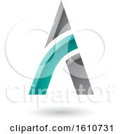 Clipart Of A Gray And Turquoise Letter A Design Royalty Free Vector Illustration