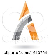 Clipart Of A Gray And Orange Letter A Design Royalty Free Vector Illustration